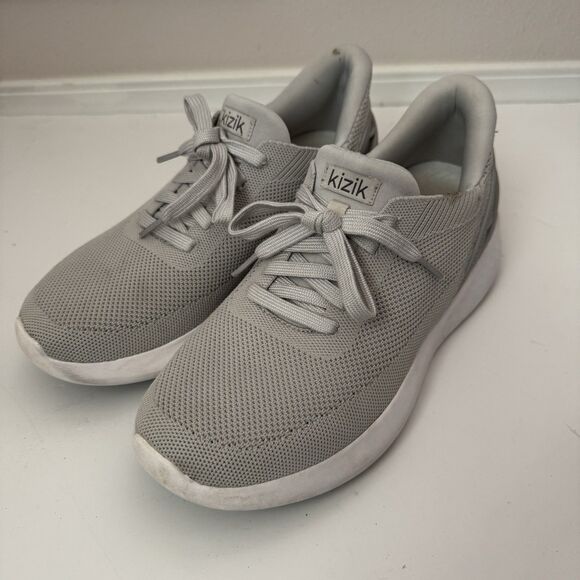 Kizik Athens Tie Shoes Sneakers Men 7.5 Women 9 Wide Gray Hands-Free Technology - Picture 1 of 10